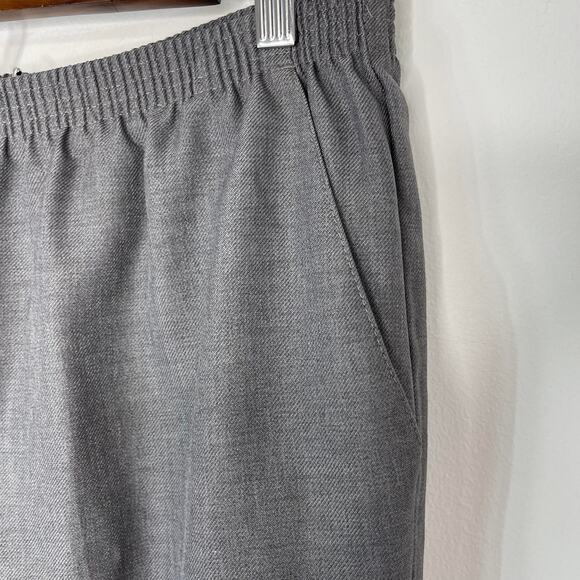 Alfred Dunner slacks pants trousers women's 12 GRAY elastic waist pull on slash - Picture 2 of 12